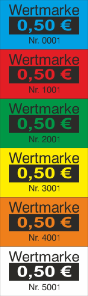 1000 Wertmarken "€uro-Wert änderbar"